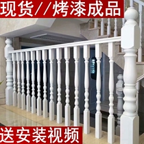 Custom Indoor stairs solid wood handrail rotating Villa modern loft complex building solid wood home paint-free stairs