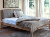 Nordic imported white oak wood full solid wood minimalist with soft bag removable to remove the winter and summer dual-use Nordic bed