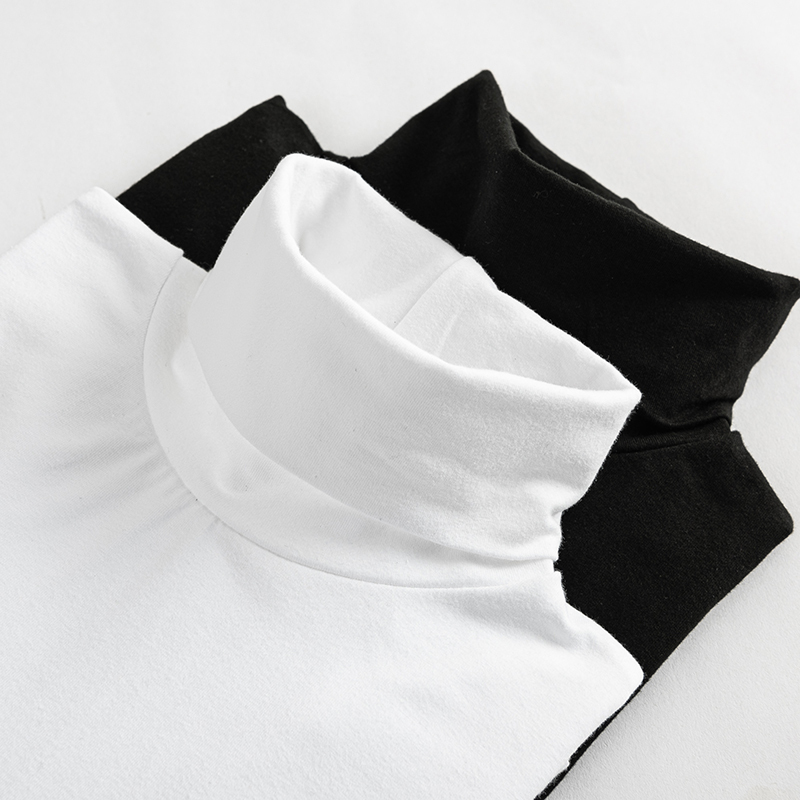 250g Heavyweight Cotton-Feel Turtleneck Long-Sleeve T-Shirt, Solid Color, Thick for Autumn and Winter, Suitable for Layering, Base Layer Top for Men and Women