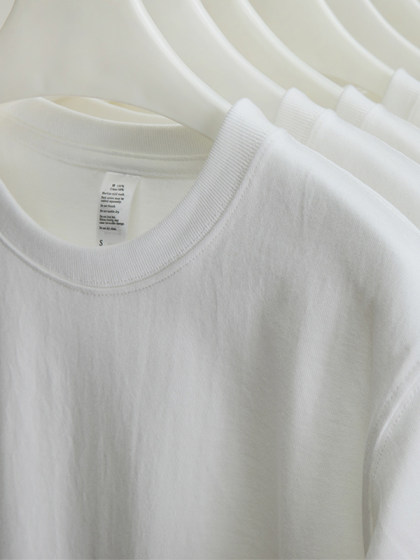 Heavyweight Solid Color Non-Transparent 250g Pure Cotton Round Neck Short-Sleeve T-Shirt, Thick Pure White Base Shirt, Unisex T-Shirt Top