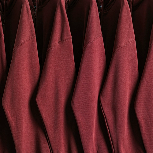 Бордовая цветная толстовка с капюшоном с молнией, спортивный кардиган подходит для мужчин и женщин, в американском стиле