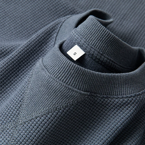 Премиум-серая темно-серая ночь, 220 г, тяжелая вафельная футболка с круглым вырезом и короткими рукавами, однотонная, простой топ с заниженными плечами для мужчин и женщин