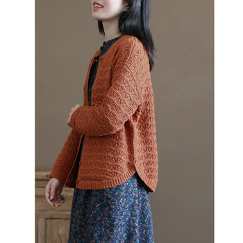 25 spring and autumn style hollow crochet round neck long