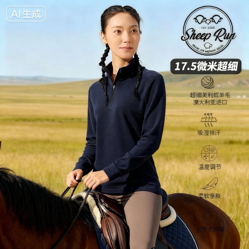 Sheep Run Ranch Merino Wool Women's 260g Half-Zip Shirt, Warm, Moisture-Wicking, Odor-Removing Sheep Run Ranch Merino Wool Women's 260g Half-Zip Shirt, Warm, Moisture-Wicking, Odor-Removing