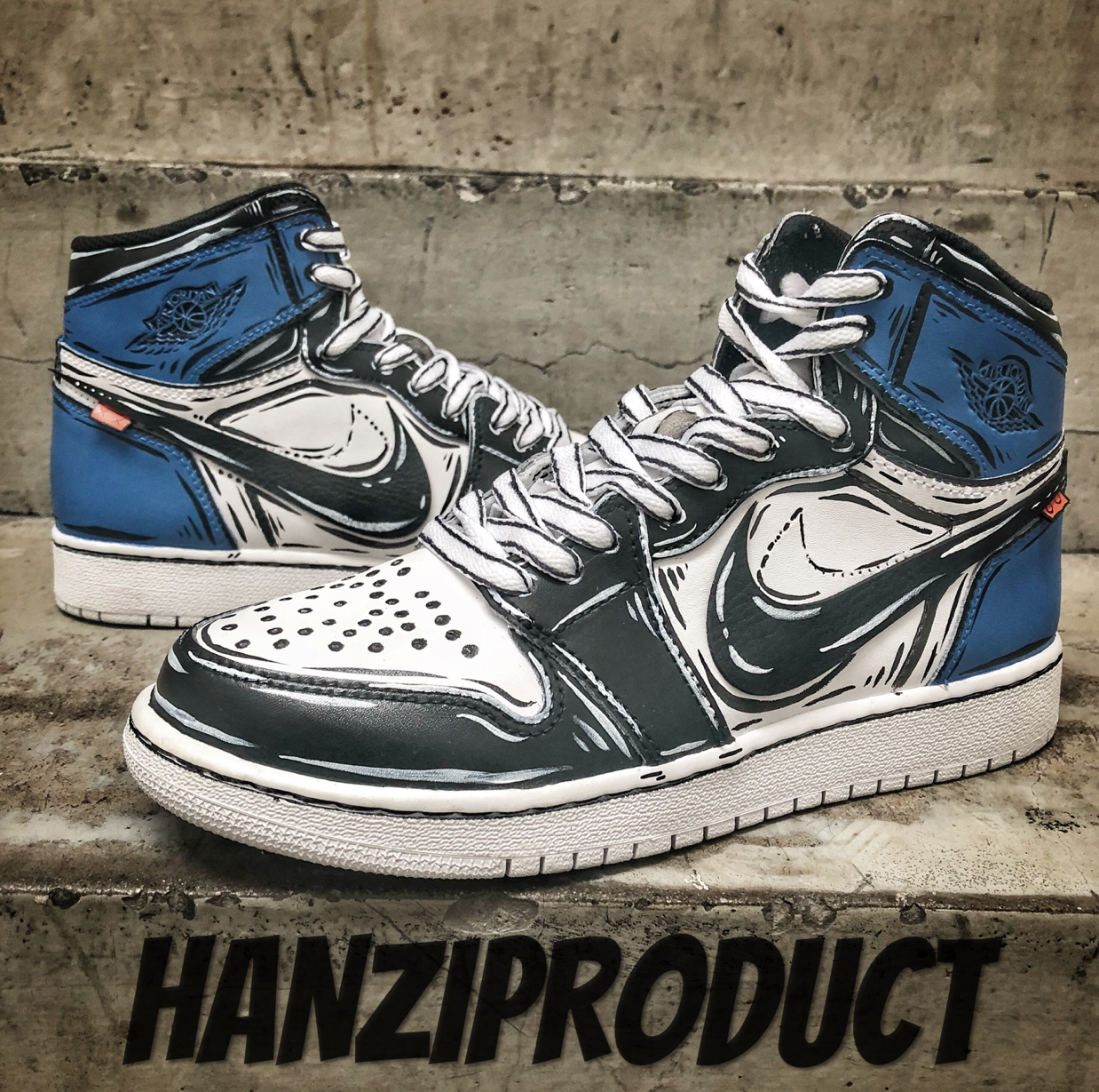 HZP flying man produced sneakers CUSTOM DIY service Cartoon animation two dimensional