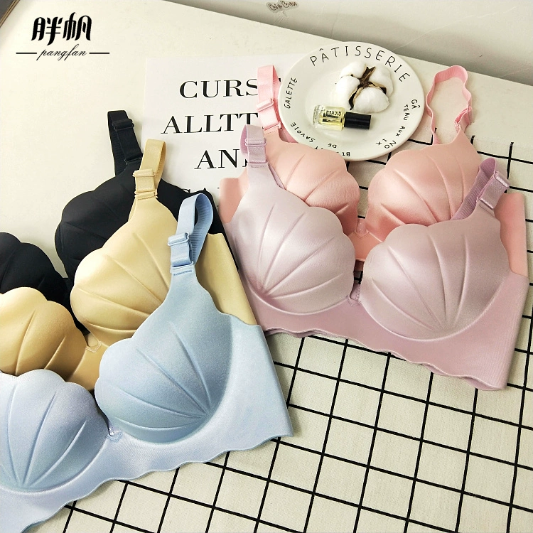 Fat Fans home ~ áo cúp ngực một mảnh liền mảnh MM plus size girl cute 85-90-95-100C cúp ngực - Áo ngực ren