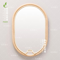 Green Tengda vine wall decoration round mirror bathroom mirror silver mirror bathroom decoration wall mirror crafts specialty homestay