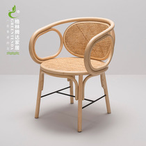 GREEN TENDA Nordic rattan chair balcony casual wrought iron dining chair B & B Inn restaurant Japanese rattan chair design