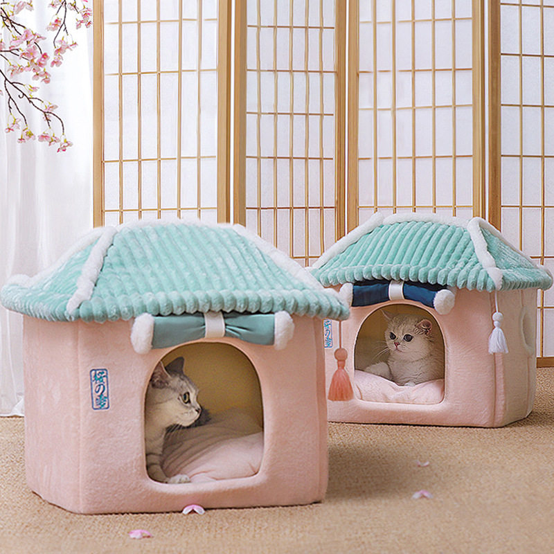 Japanese cat nest winter warm season general cat house can be removed cat bed closed atmospheric house villa