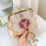 Ципао, элегантное ханьфу, сумка с петлей на руку, китайский стиль, с вышивкой