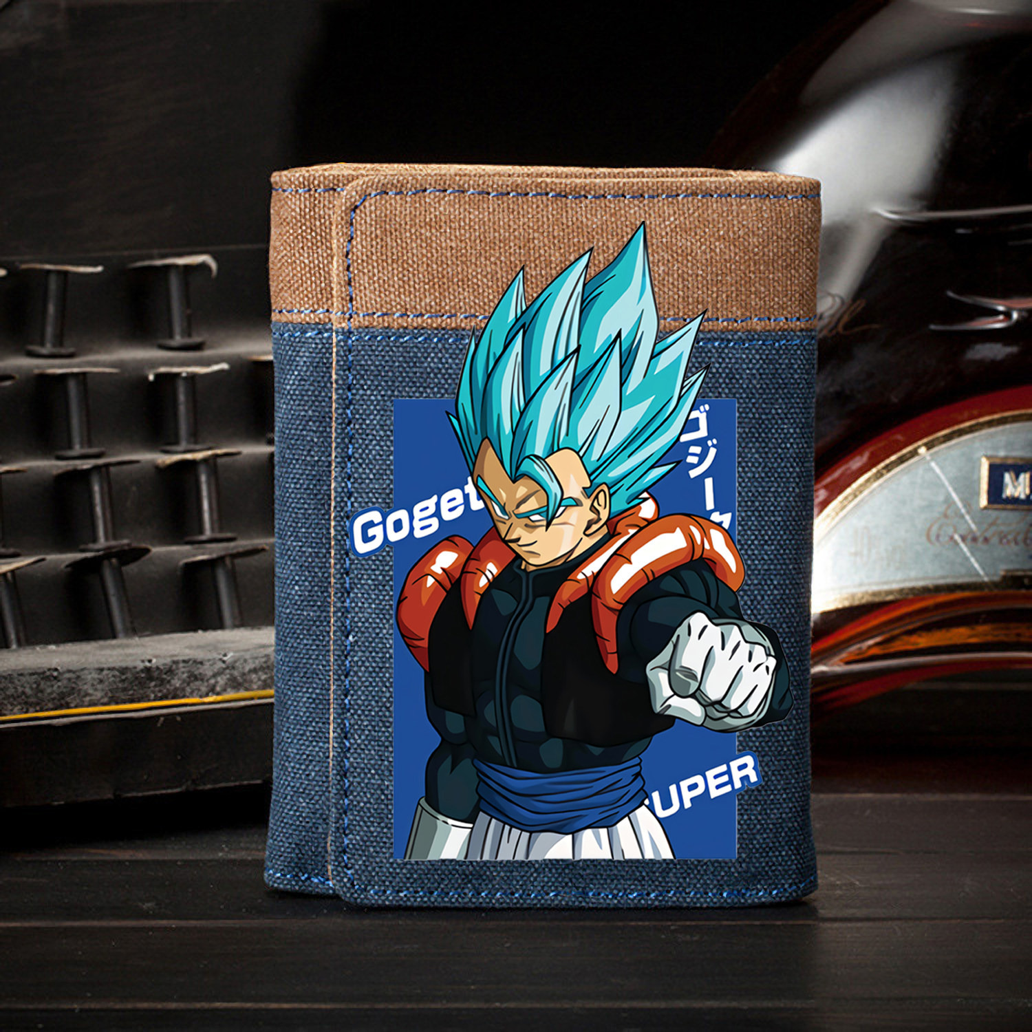 2022 new cartoon Cartoon Tide Surreal Sky Super Seven Dragon Beads Joint Wallet Men's Canvas Youth Money Clip Student Card Bag