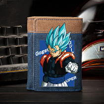 2022 new cartoon Cartoon Tide Surreal Sky Super Seven Dragon Beads Joint Wallet Mens Canvas Youth Money Clip Student Card Bag