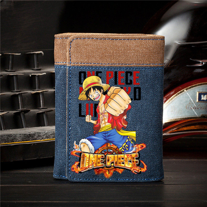 Sea thief Wang Rufu Solon cartoon Cartoon Fashion Tide Card Personality Wallet Male Student Little Leather Clip Card Bag Zero Wallet