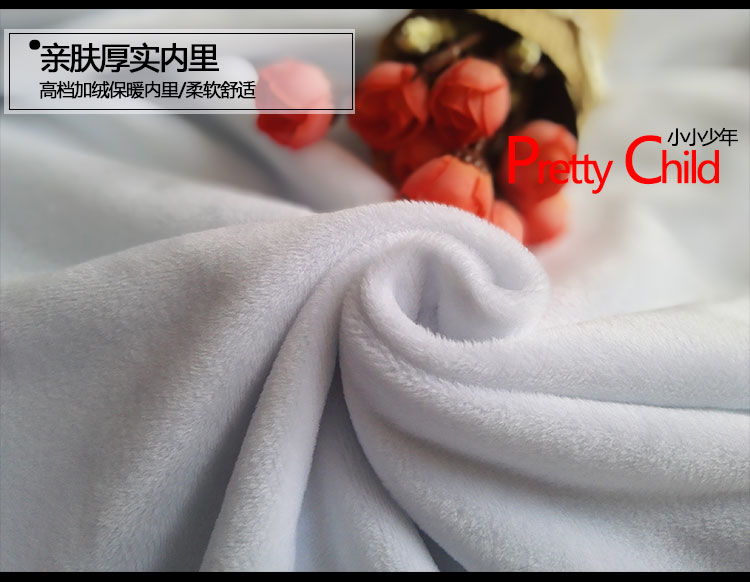 Cậu bé cộng với áo nhung trắng dày cotton dài tay mùa thu đông mẫu trẻ em lớn ấm áp áo sơ mi đồng phục trường tiểu học áo sơ mi trẻ em 10 tuổi
