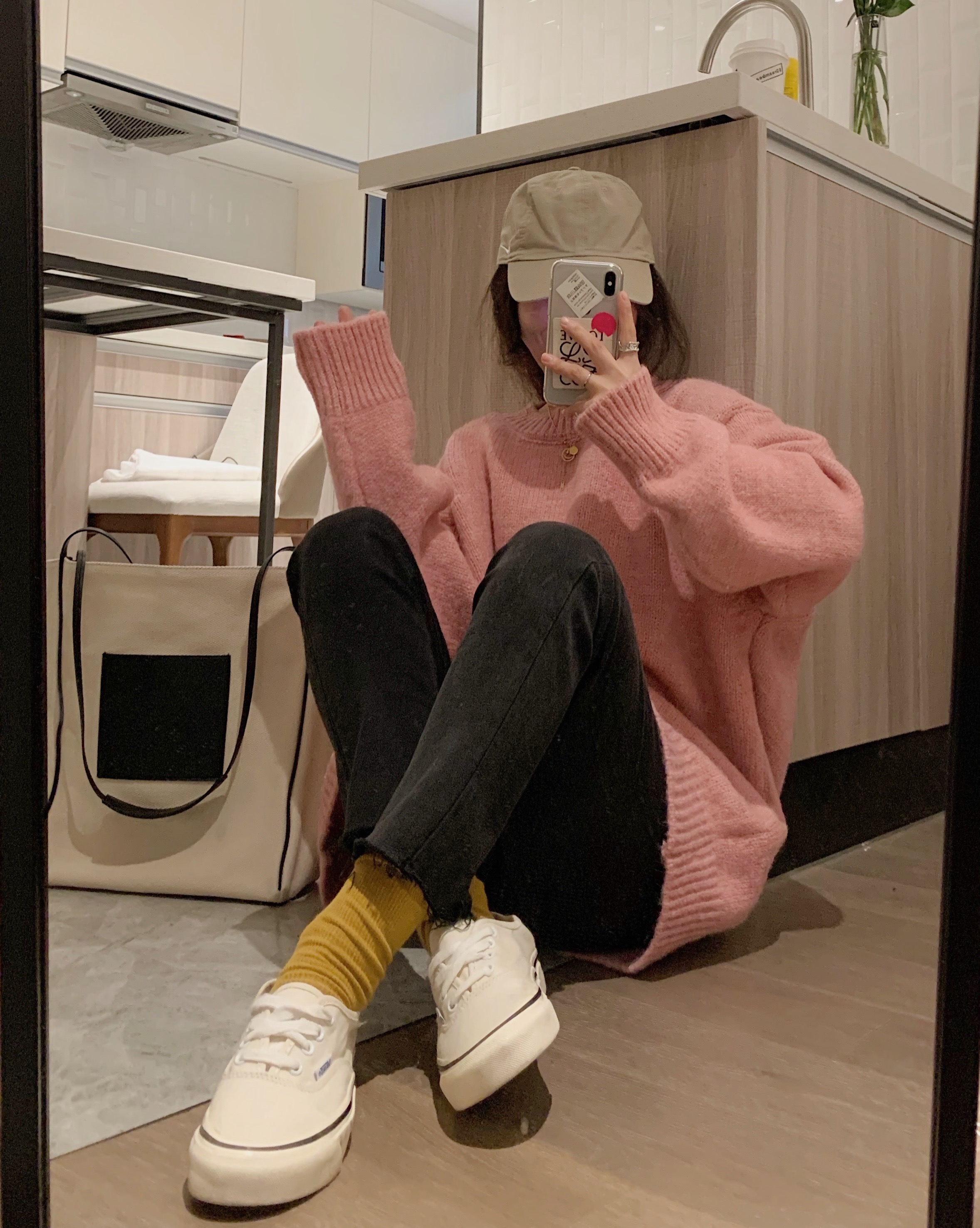 VEEE 2020 winter new gentle thick stick needle solid color pullover loose thin undercoat missing crew neck sweater