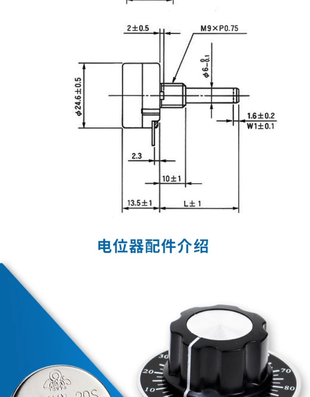 RV24YN 20S Biến tần chiết áp tốc độ đơn 2W 1K2K 5K 10K20K 100K 500K