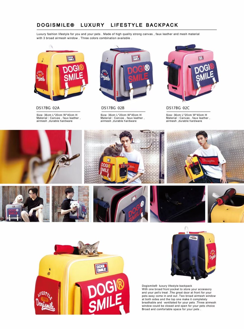 Hot selling Dogismile cool backpack DS17BG02 backpack teddy dog carrying bag pet bag