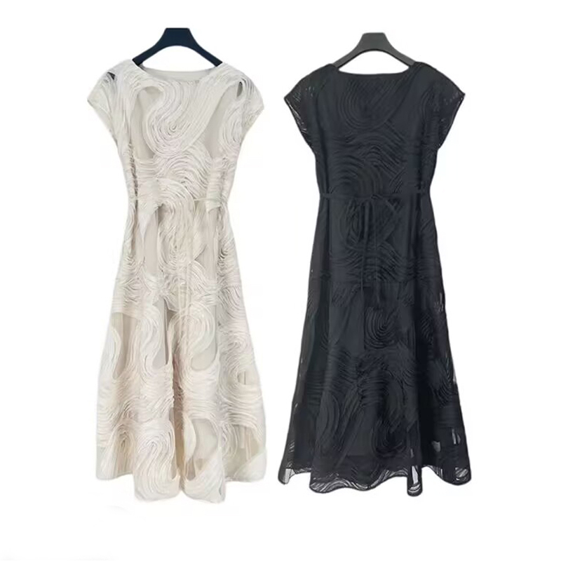 26 Women's Summer New Style Xige Shengdiao Embroidered Floral Dress, Fashionable and Elegant, Waist-Cinching, Slimming, French-Style Sleeveless Dress