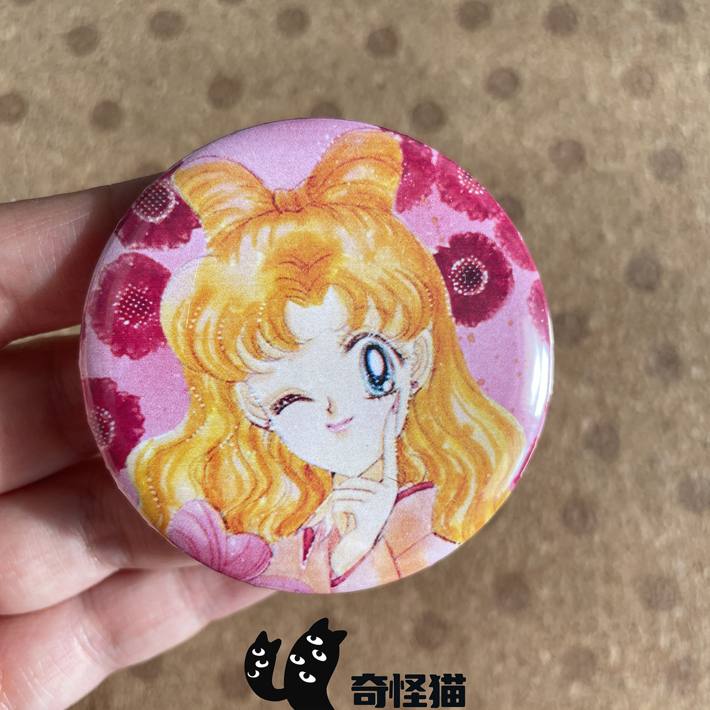 Strange Cat Comic Series Sailor Moon Naoko Uchida Tsukino Usagi Mizuki Tenshi Badge Pin