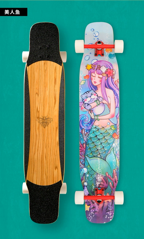 PROBEE longboard nàng tiên cá / hổ hồng DANCING đàn ông và phụ nữ mới bắt đầu ván trượt ván đường phố - Trượt băng / Trượt / Thể thao mạo hiểm giày trượt 2 bánh gót