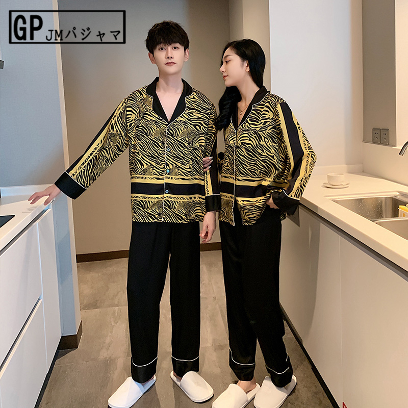 Japanese GP Spring and Autumn Lovers Sleeping Ice Silk Fall Silk BAO WEN Spotted Horse Advanced Sensary Suit Woman-Taobao