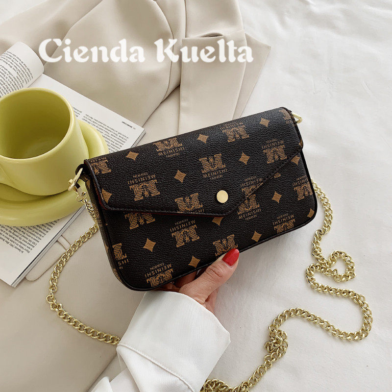 Cienda Kuelta bag women's 2021 new trendy messenger bag texture fashion all-match chain small bag summer