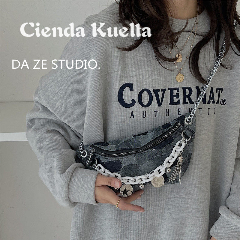 Cienda Kuelta Women Bag 2021 New Tide Fashion 100 Hitch Chest Bag Sloped Satchel Light Bag bag Summer