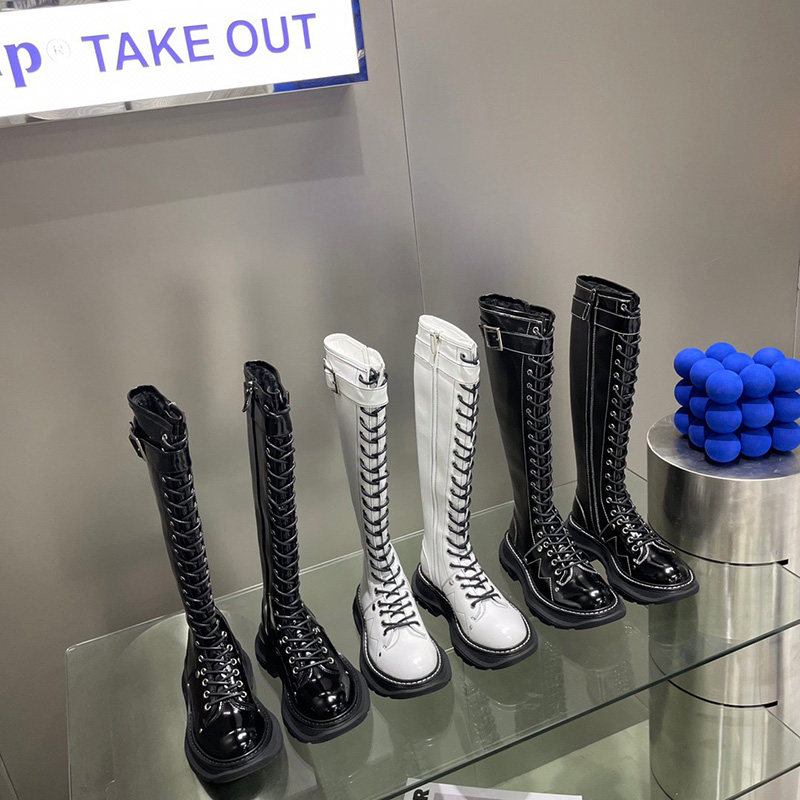 Ex-boyfriend knight boots women's 2022 winter new small thick-soled high-tube motorcycle boots but knee-high boots women