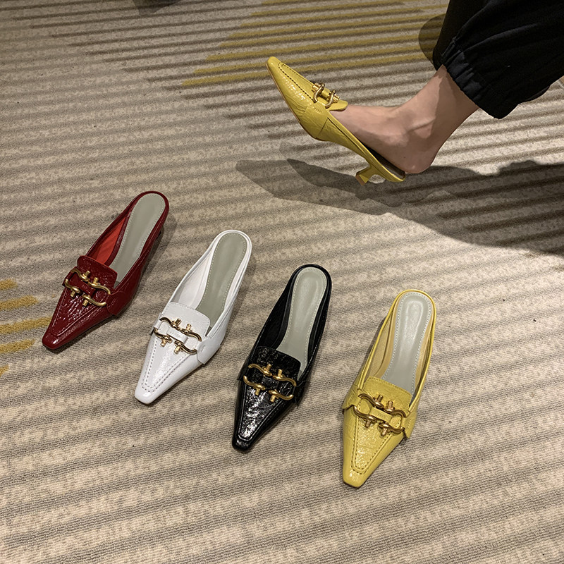 Ex-boyfriend Fang's Baotou Half slipper female 2022 New and French-style cold drag outside wearing net red Müller shoes female