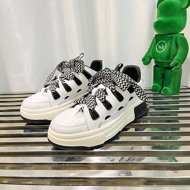 (Special price clearance) new leather retro thick bottom sports casual shoes breathable super fire ins women's shoes Hong Kong style