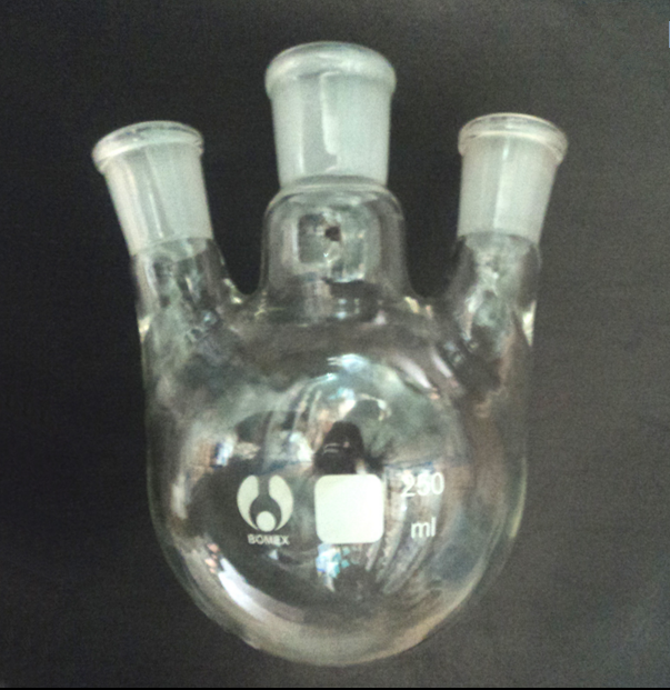 三口烧瓶 500ml/ 直口 24 24 24 三口圆底烧瓶 24X3 反应瓶 北玻