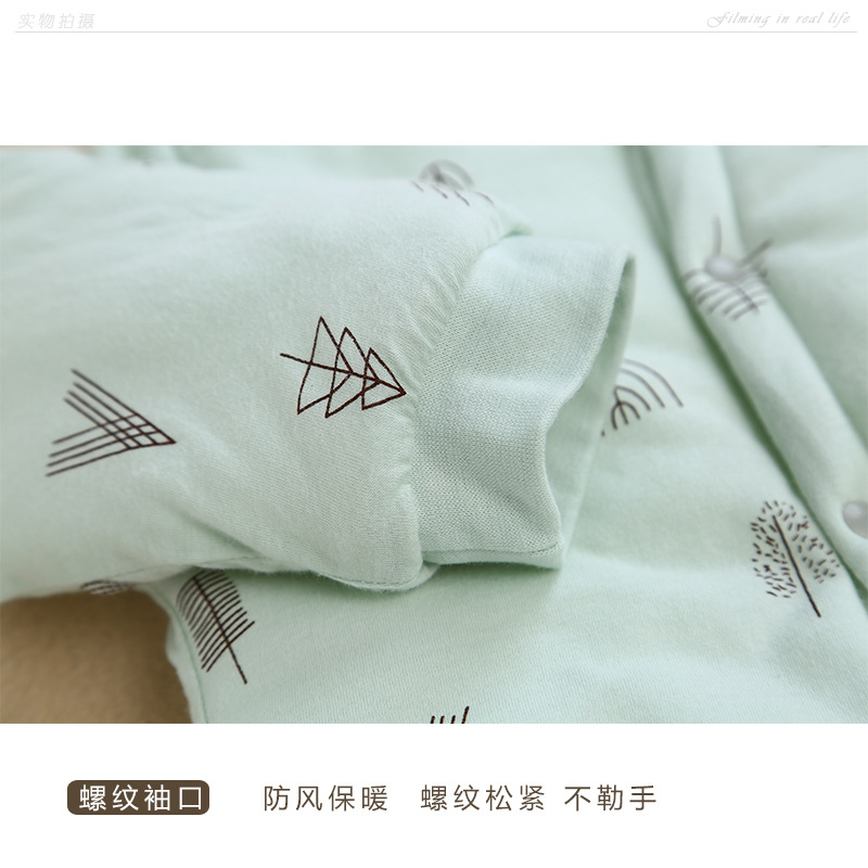 Mùa thu và mùa đông người đàn ông và phụ nữ em bé dày quần áo quilted cotton ấm những người cotton cotton sơ sinh ra ngoài áo khoác cotton bodysuit bé trai 0-24 tháng