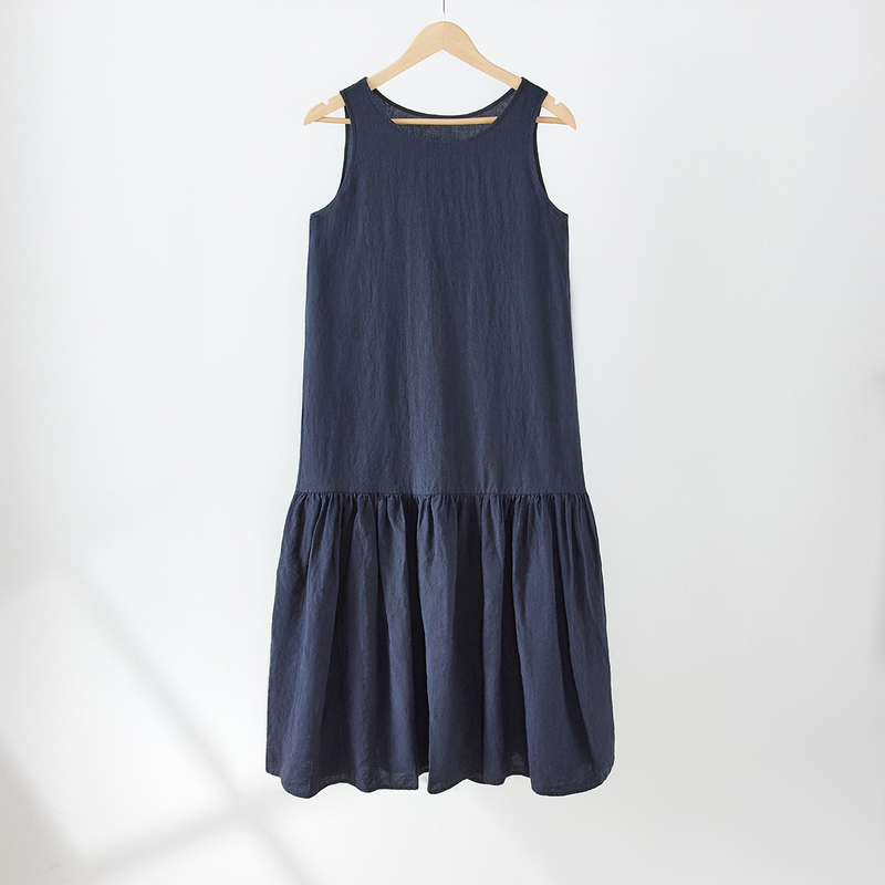 Forfrom Navy Blue Sleeveless Dress Patchwork Tank Dress Forfrom Navy Blue Sleeveless Dress Patchwork Tank Dress