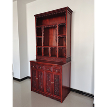 Carved household camphor wood Tibetan Buddha table wood carving three-layer solid wood shrine shrine mortise and tenon Buddha cabinet full solid wood cabinet