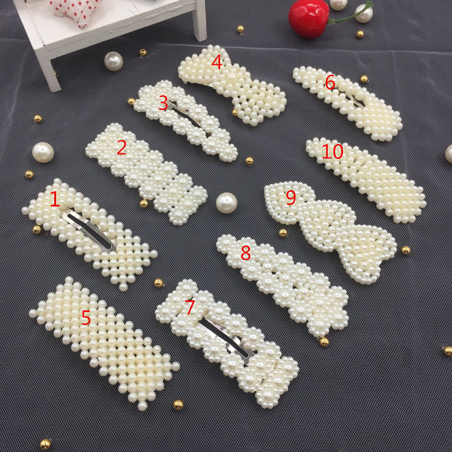 Korea Red Hair Hair Girl Pearl Handcard Barb Clamp White Headlines Liu Haiyi Simple Adult Child Hair Hairdress