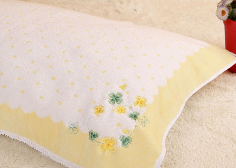 Độc vàng nạp số không xoắn bông terry khăn bông thêu tươi phần ren bông phụ nữ - Khăn gối áo gối lụa