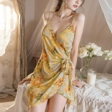 Сексуальная пижама, ремень, шелковое летнее нижнее белье, французский стиль, эффект подтяжки