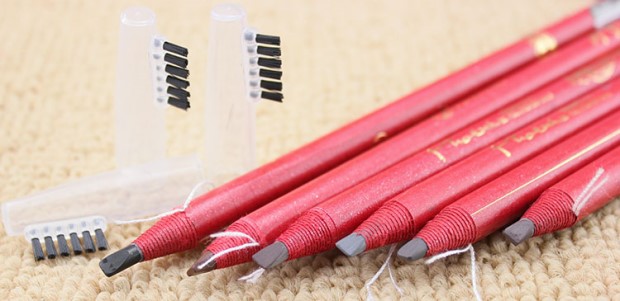 Qi Shimei Phoenix Jimai dòng bút chì kẻ lông mày với bàn chải lông mày refill cứng cho người mới bắt đầu lâu dài không đánh dấu studio chuyên dụng - Bút chì lông mày / Bột / Stick chì the face shop
