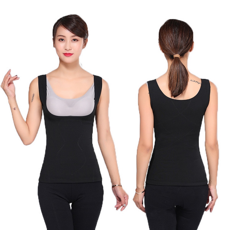 Người hâm mộ Peel 1307 cơ thể phụ nữ cừu cashmere áo ấm hỗ trợ ngực chải dày bụng đồ lót corset cơ thể định hình ao nguc