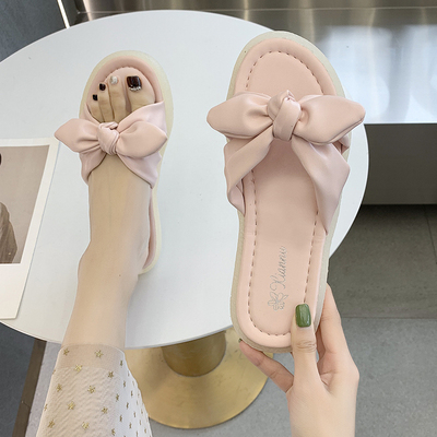 小清新果冻软底蝴蝶结凉拖鞋女孕妇外穿2021年夏季新款防滑沙滩鞋
