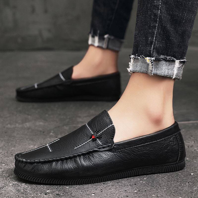 A slothy shoe drive a lazy bean shoe male genuine leather in spring 2021 new trend men leisure summer breathable