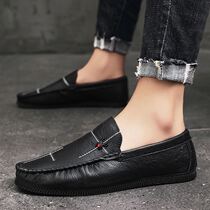A slothy shoe drive a lazy bean shoe male genuine leather in spring 2021 new trend men leisure summer breathable