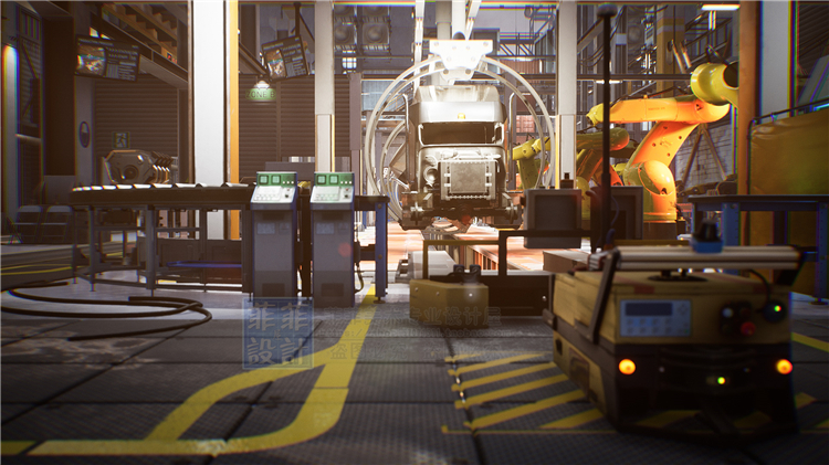 UE4 虚幻4 大型汽车工厂重型卡车生产线办公区车间工业场景3D_b03cf0cd.jpg