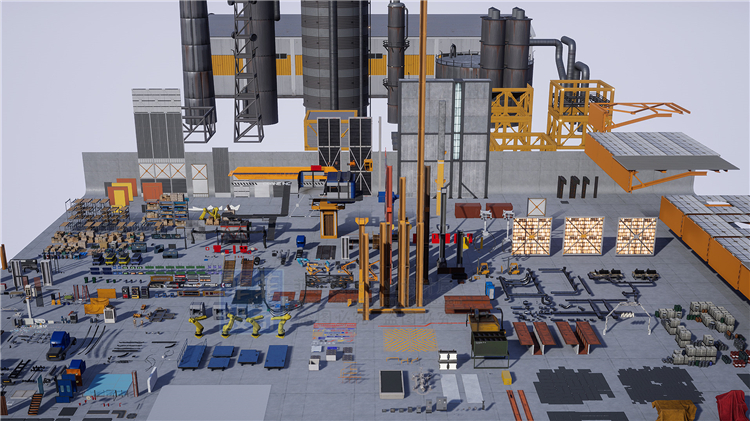 UE4 虚幻4 大型汽车工厂重型卡车生产线办公区车间工业场景3D_bf34de3b.jpg