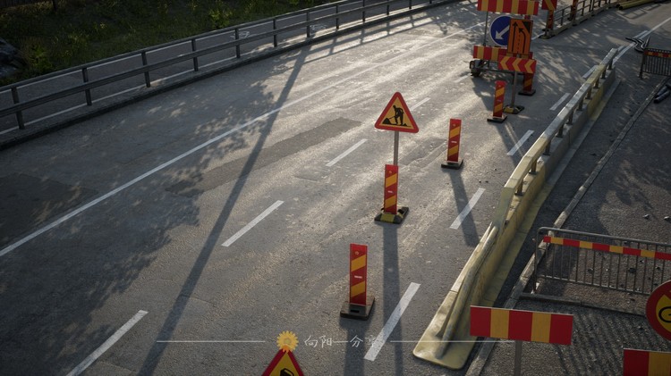 Highway - Environment 自然写实场景高速公路施工现场铁路牌工地建筑素材