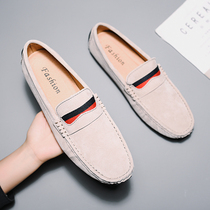 New Spring Beanie Shoes Mens Genuine Leather Korean Version Versatile One-Piece Lazy Trendy Casual Large Size 4546 Mens Shoes