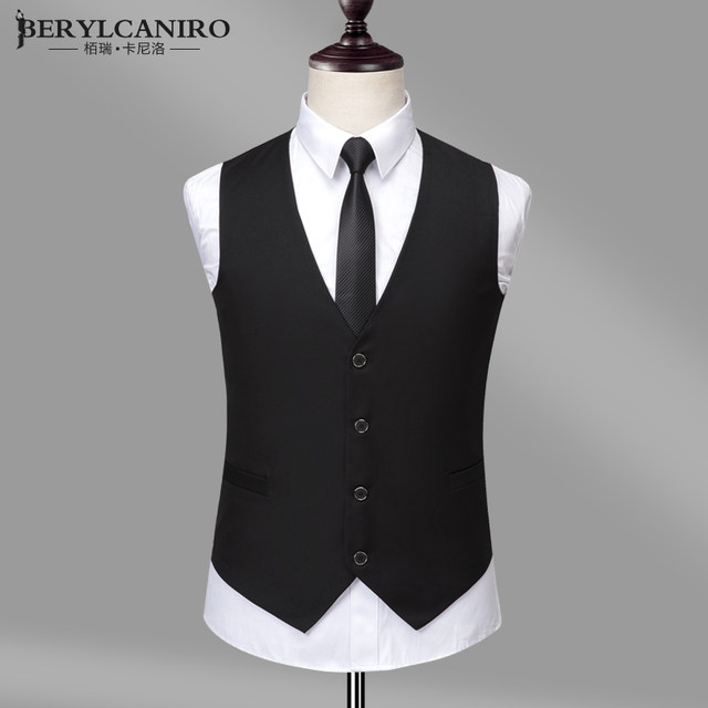 Spring new suit vest men's Korean version slim business casual professional formal suit vest vest