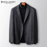 Мужской демисезонный шерстяной костюм для отдыха, в корейском стиле