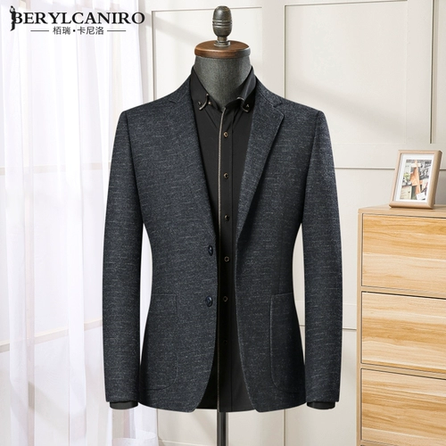 Демисезонная куртка для отдыха, трендовое шерстяное шерстяное пальто, пиджак классического кроя, облегающий крой, в корейском стиле