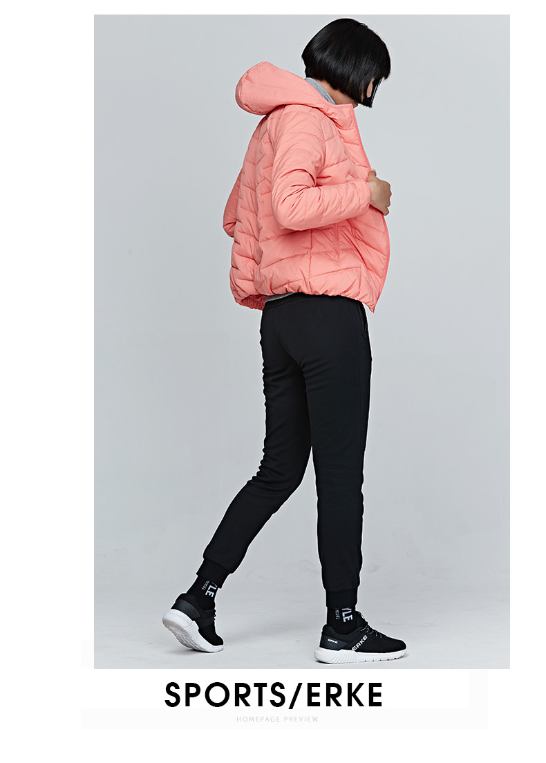 Áo khoác nữ Hongxing Erke 2018 thu đông mới cho bộ đồ cotton mới của phụ nữ xuống ấm áp ấm áp chống gió thời trang thể thao nữ - Quần áo độn bông thể thao áo lông vũ